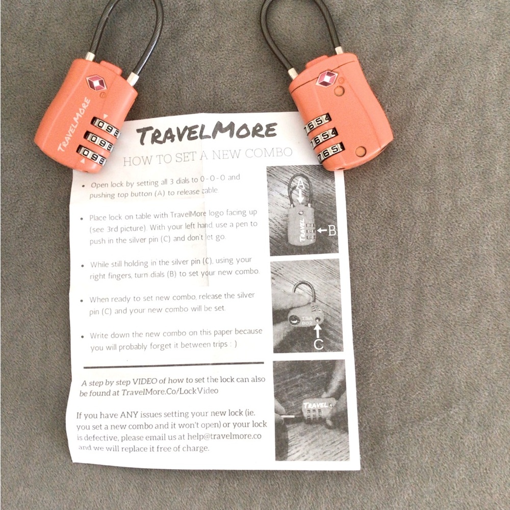 TravelMore Luggage Lock with 3 Digit Combination.
